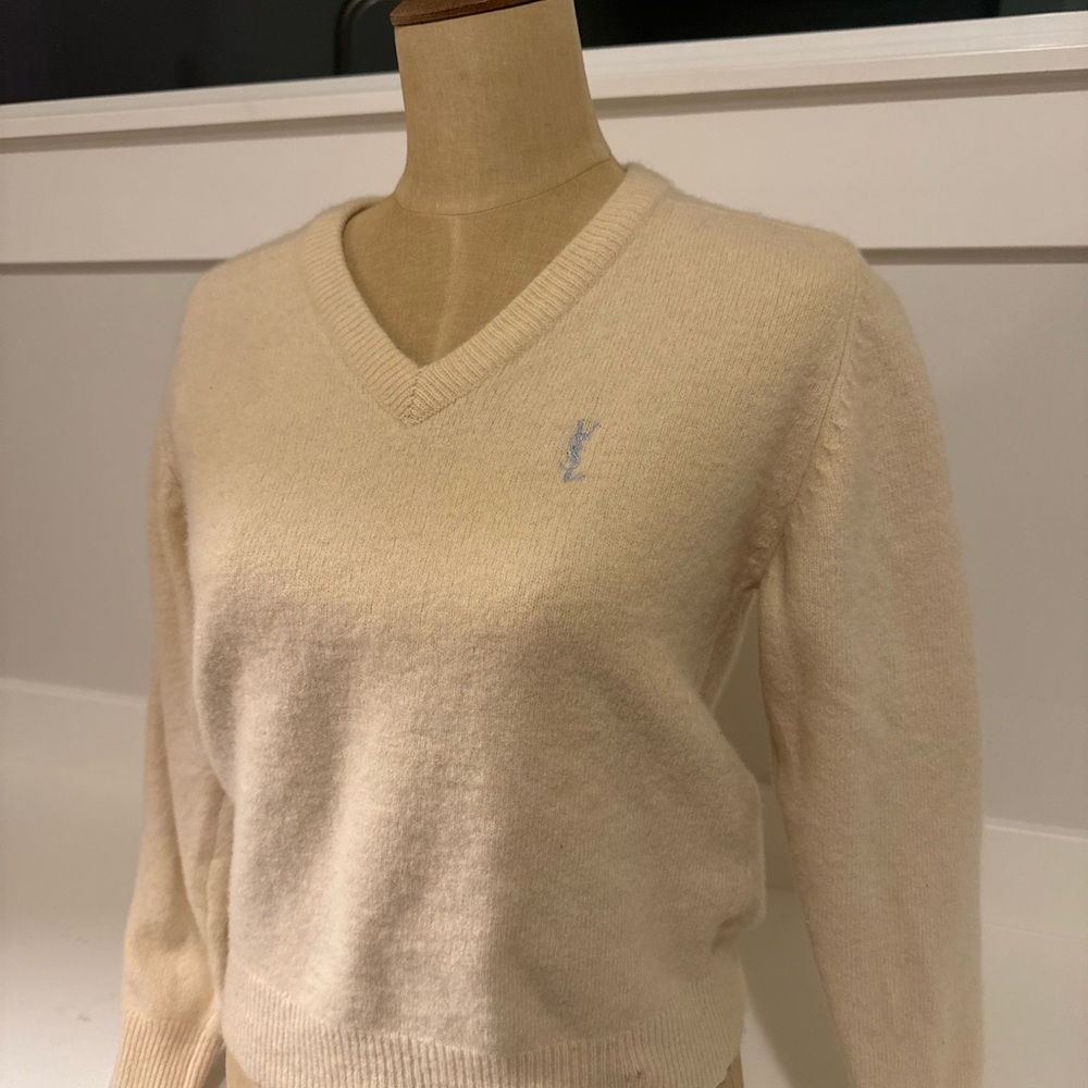 V-Neck Cream Sweater